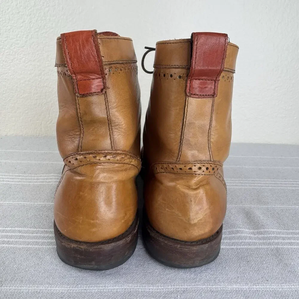 Allen Edmonds Dalton Wingtip Brogue Dress Boot Lace Up Leather Walnut Brown 12 D
